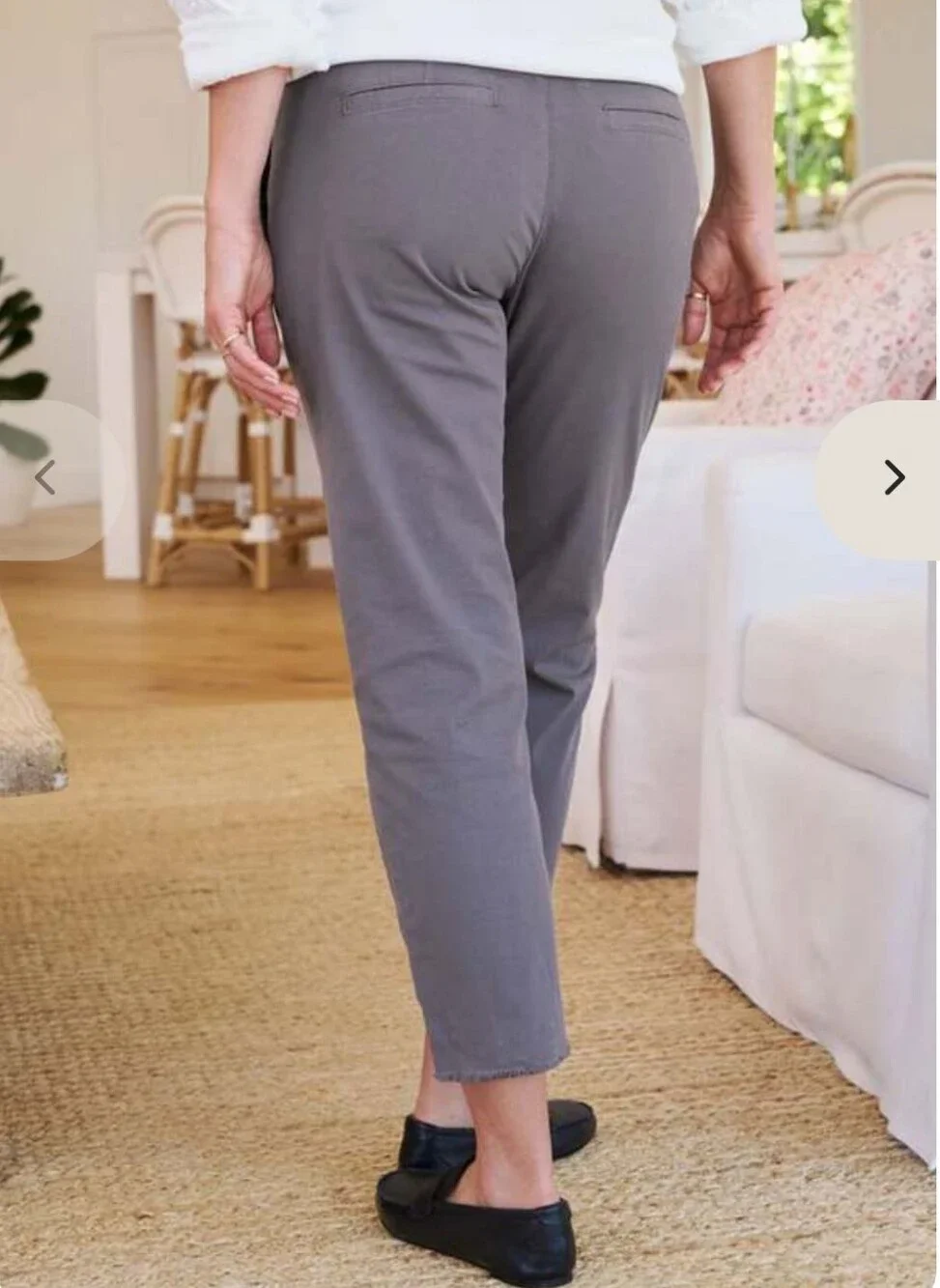 Frank & Eileen Wicklow the Italian Chino Pant Gray Size 8 Raw Hem - Picture 2 of 5
